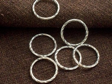 925 Sterling Silver Twisted Closed Circle Rings , Connectors 12x1 mm.