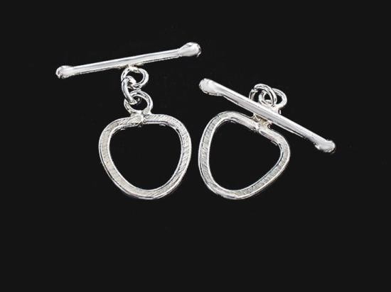 2 of Karen Hill Tribe Silver Brushed Organic Shape Toggles 15x16 mm.