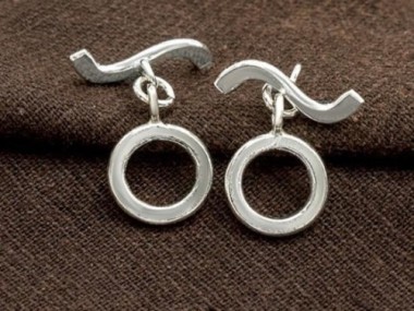 Karen Hill Tribe Silver Circle Toggles 13 mm.