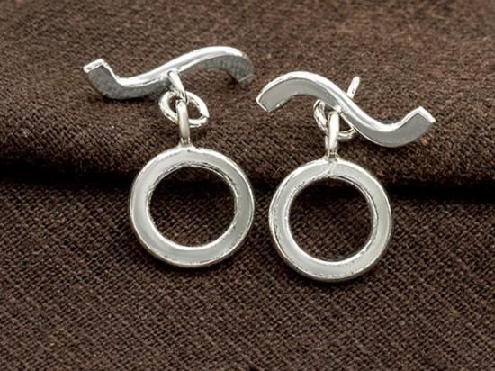 2 of Karen Hill Tribe Silver Circle Toggles 13 mm.