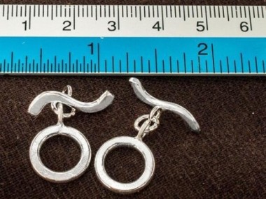 Karen Hill Tribe Silver Circle Toggles 13 mm.