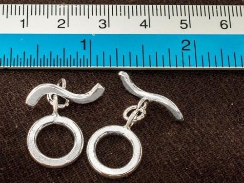 2 of Karen Hill Tribe Silver Circle Toggles 13 mm.