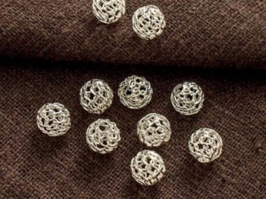 925 Sterling Silver Filigree Round Beads 6mm.