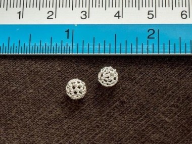 925 Sterling Silver Filigree Round Beads 6mm.