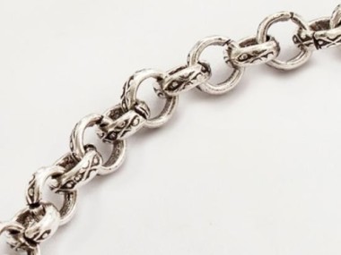 Karen Hill Tribe Silver Imprint Opened Link Chain 6mm.