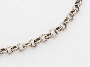 Karen Hill Tribe Silver Imprint Opened Link Chain 6mm.