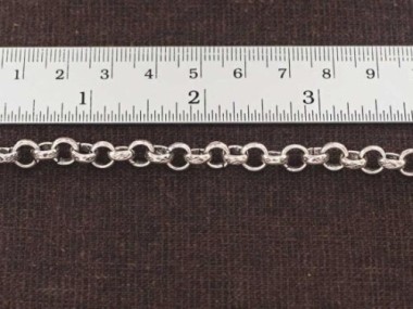 Karen Hill Tribe Silver Imprint Opened Link Chain 6mm.