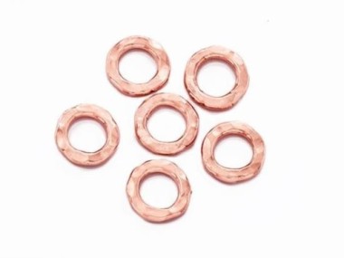 Karen hill tribe Rose Gold Vermeil Style Hammered Closed Jump Rings 8mm.