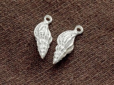 925 Sterling Silver Shell Charms 7x15 mm.