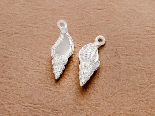 2 of 925 Sterling Silver Shell Charms 7x15 mm.