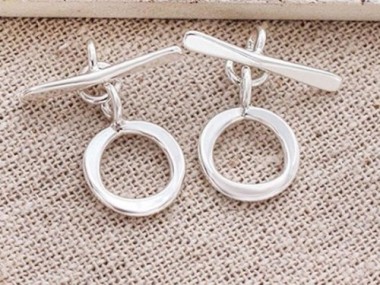 Karen Hill Tribe Silver Toggles 11.8 mm.