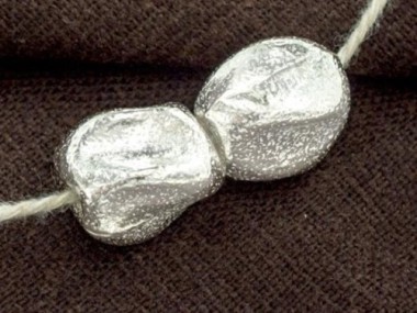 Karen Hill Tribe Silver Twisted Texture Beads 10x12.5mm.