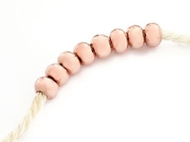 925 Karen Hill Tribe Rose Gold Vermeil Style Plain Rondelle Beads 5x3.5mm.