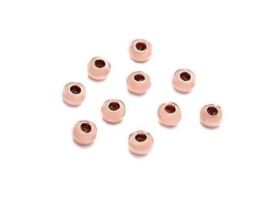 925 Karen Hill Tribe Rose Gold Vermeil Style Plain Rondelle Beads 5x3.5mm.