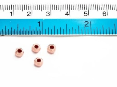 925 Karen Hill Tribe Rose Gold Vermeil Style Plain Rondelle Beads 5x3.5mm.