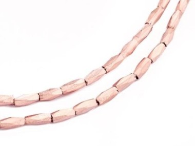 Karen hill tribe Rose Gold Vermeil Style Faceted Beads 1.5x4.3 mm.