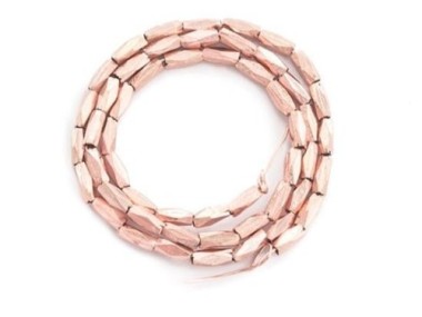 Karen hill tribe Rose Gold Vermeil Style Faceted Beads 1.5x4.3 mm.