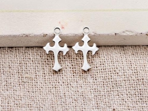 2 of 925 Sterling Silver Cross Charms 7x10 mm.