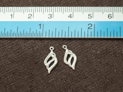 2 of 925 Sterling Silver Marquise Charms 6x12.5mm. Polish Finished