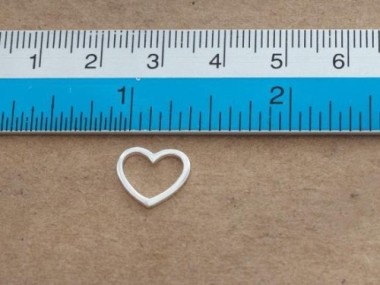 925 Sterling Silver Heart Pendants, Heart Links 11.5x10mm.