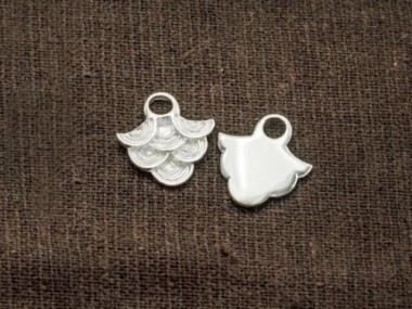 925 Sterling Silver Wave Design Charms 14x15mm.,