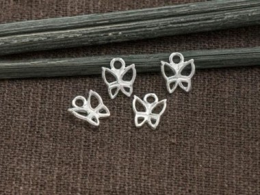 925 Sterling Silver Small Butterfly Charms 6.5 mm.