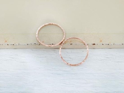 2 of 925 Sterling Silver Rose Gold Vermeil Style Twisted Closed Circle Rings , Connectors 20x1mm.