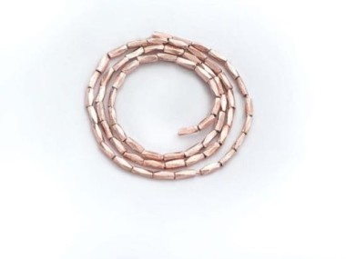 Karen hill tribe Silver Rose Gold Vermeil Style Faceted Beads 1x3 mm.