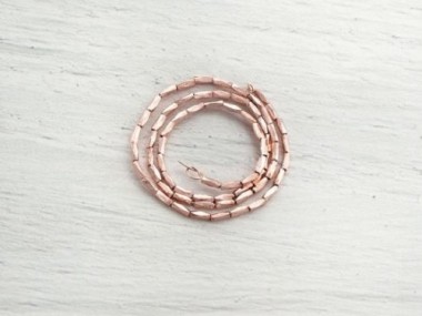 Karen hill tribe Silver Rose Gold Vermeil Style Faceted Beads 1x3 mm.