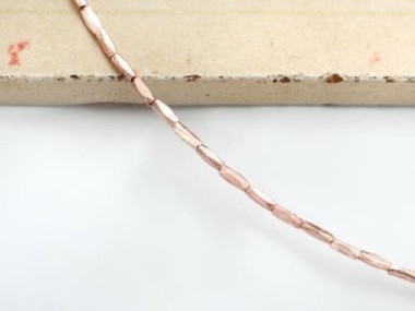 Karen hill tribe Silver Rose Gold Vermeil Style Faceted Beads 1x3 mm.