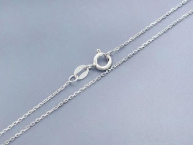 925 Sterling Silver Fine Cable Chain Necklace , 1x1.5 mm.