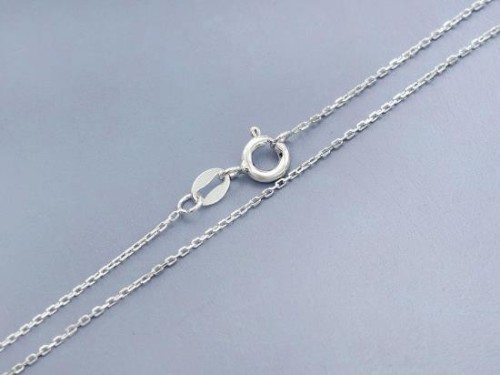 16 inches of 925 Sterling Silver Fine Cable Chain Necklace , 1x1.5 mm. Delicate Chain