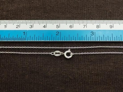 16 inches of 925 Sterling Silver Fine Cable Chain Necklace , 1x1.5 mm. Delicate Chain