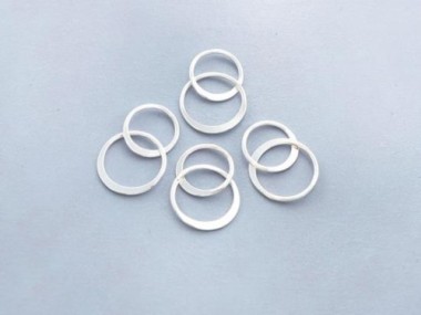 925 Sterling Silver Double Circle Rings Charms, Links, Connectors 10mm.