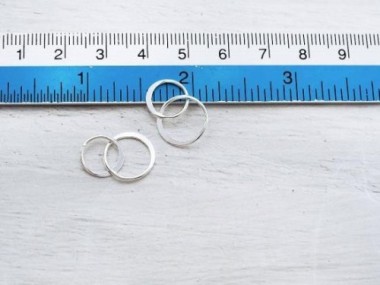 925 Sterling Silver Double Circle Rings Charms, Links, Connectors 10mm.