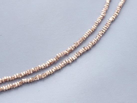 140 of Karen hill tribe Silver Rose Gold Vermeil Style Little Stick Beads 2x1 mm.