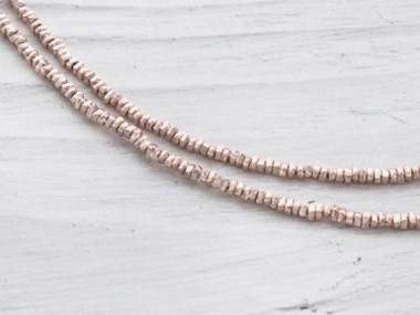 Karen hill tribe Silver Rose Gold Vermeil Style Little Stick Beads 2x1 mm.