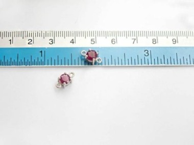 Ruby& Sterling Silver Connectors, Links 5mm.