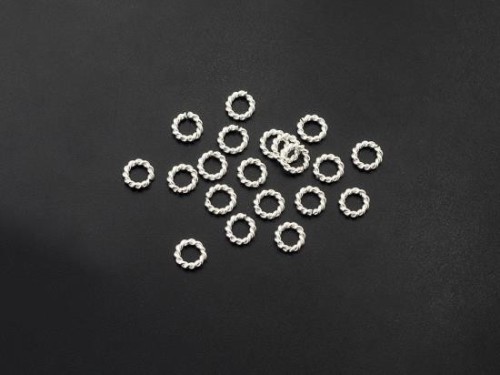 30 of Karen Hill Tribe Silver Opened Twisted Wire Rings 6x1.2mm.