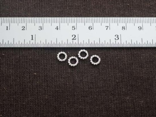 30 of Karen Hill Tribe Silver Opened Twisted Wire Rings 6x1.2mm.