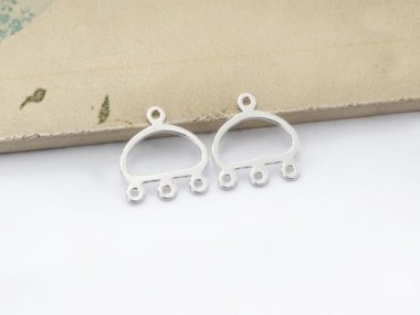 925 Sterling Silver Crescent Moon Chandelier Earring Findings.