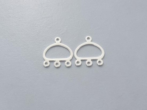 4 of 925 Sterling Silver Crescent Moon Chandelier Earring Findings.