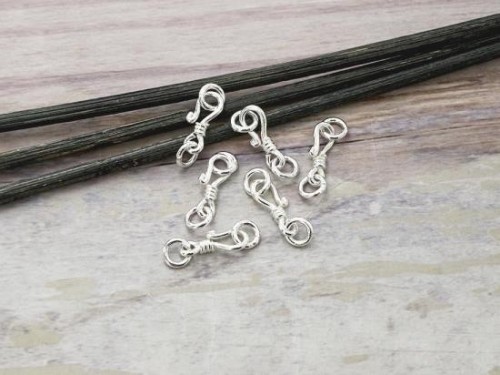 10 of Karen Hill Tribe Silver Clasps 12.5 mm.