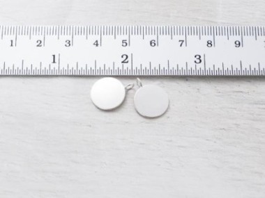 925 Sterling Silver Round Disc Tag Charms 12 mm.