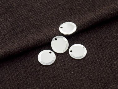 925 Sterling Silver Hammered Round Disc Tag Charms 10 mm.