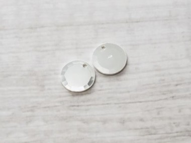 925 Sterling Silver Hammered Round Disc Tag Charms 10 mm.