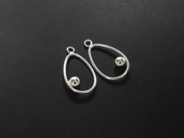 925 Sterling Silver Drop Charms with ball