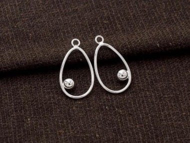 925 Sterling Silver Drop Charms with ball