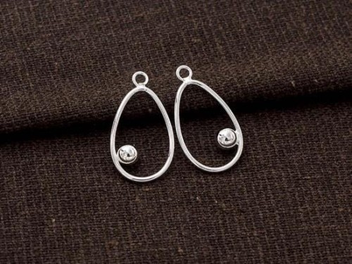 4 of 925 Sterling Silver Drop Charms with ball .