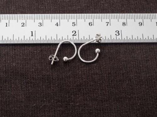 4 pairs of 925 Sterling Silver Ball End Circle Hoop Earrings 12mm.